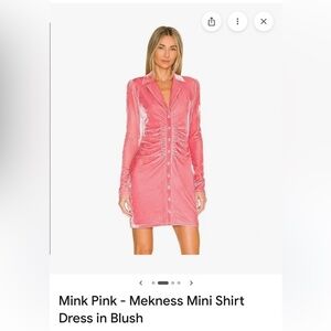 MINKPINK Blush Ruched Long Sleeve Dress